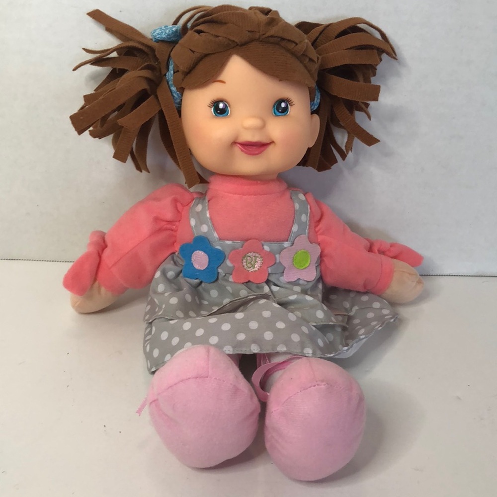 Goldberger Baby’s First Lil Talker Doll Brown Hair Blue Eyes